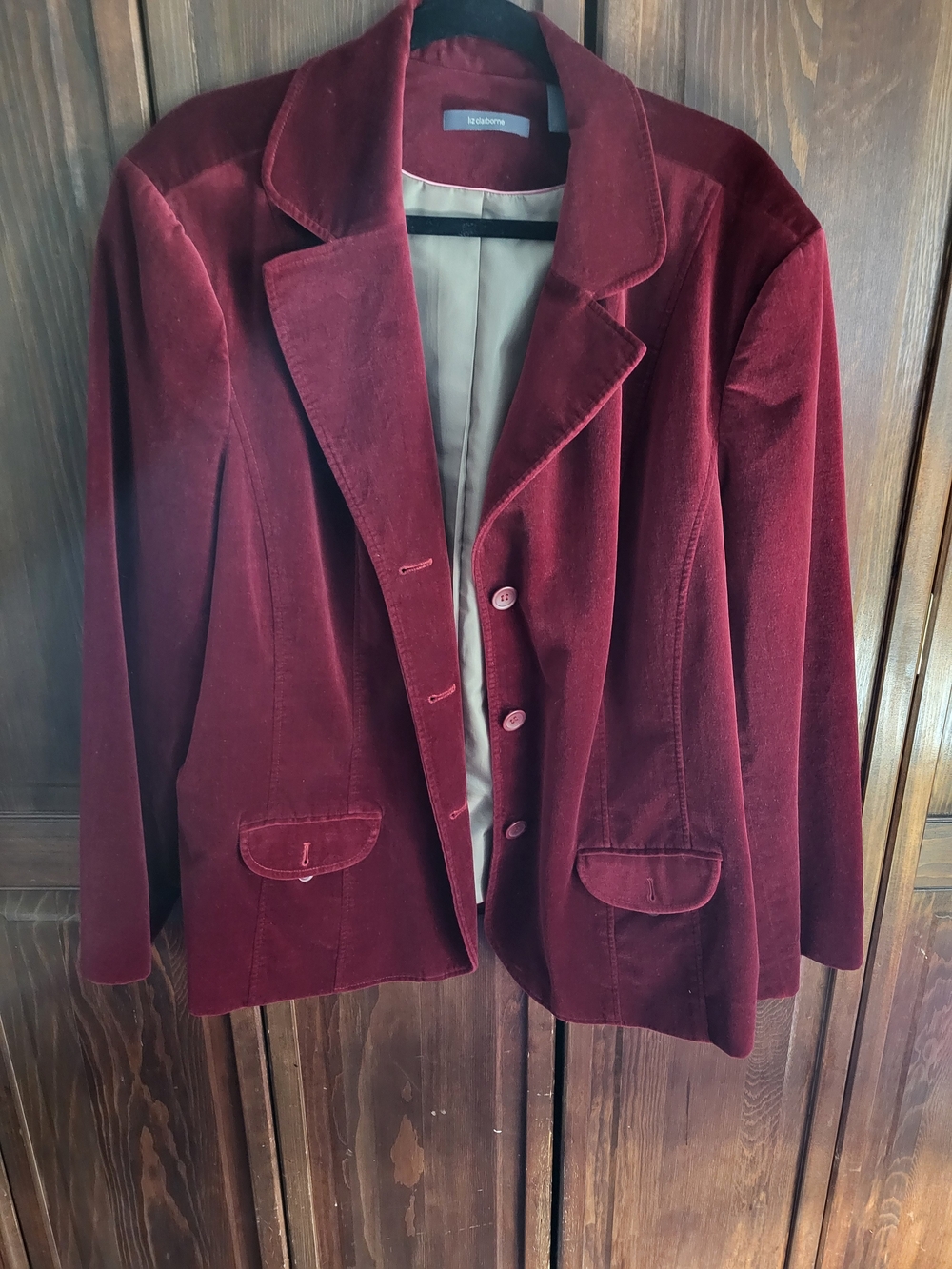Liz Claiborne Wine Red Velvet Blazer